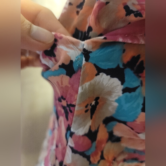 Pink & Blue Floral Midi Dress - Picture 8 of 10